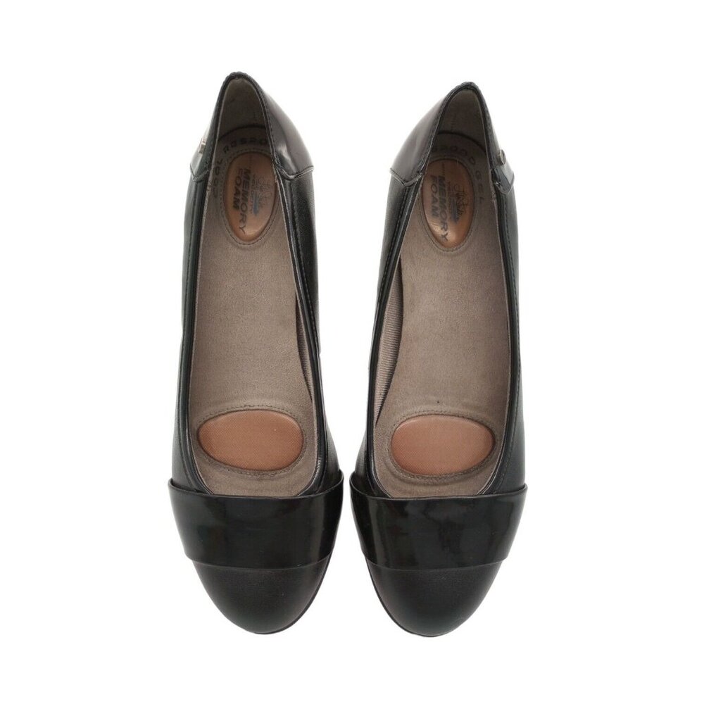 Life Stride Velocity Women's 11M Black Flats Memory Foam Shoes Slip Ons Flex